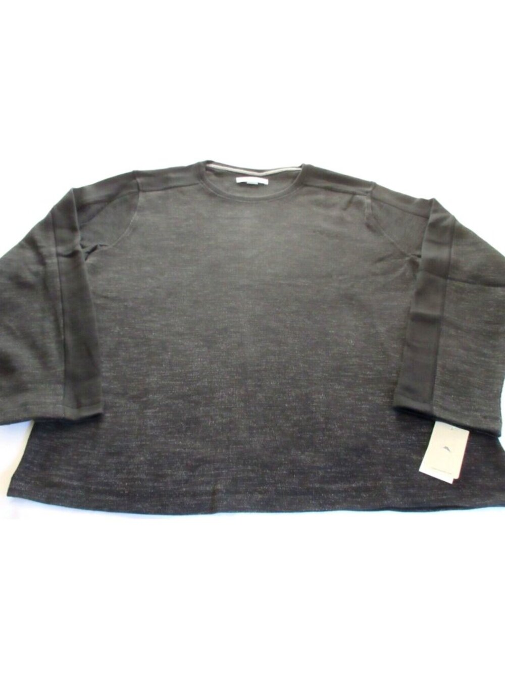 Tommy Bahama Men's Long Sleeve French Rib Knit Crew Neck Shirt Black Soft NWT